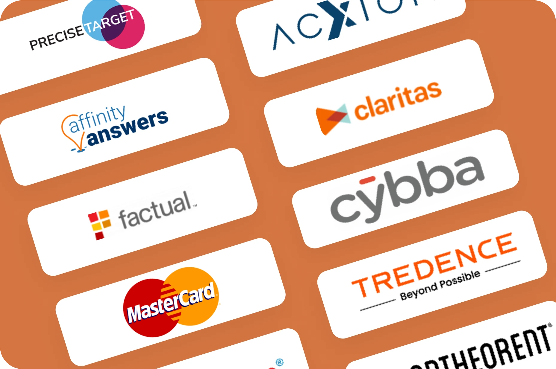List of credit card logos showing the sources for GoAudience's first party data for ad targeting.